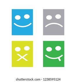 rectangle face character vector design