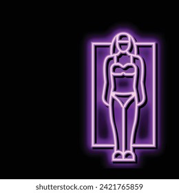 rectangle female body type neon light sign vector. rectangle female body type illustration