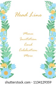 Rectangle Flower Border card vector