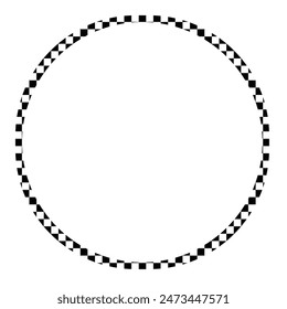Rectangle frame with check print borders. Black checkers frame. Photo frame. Eps10.