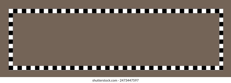 Rectangle frame with check print borders. Black checkers frame. Photo frame. Eps10.