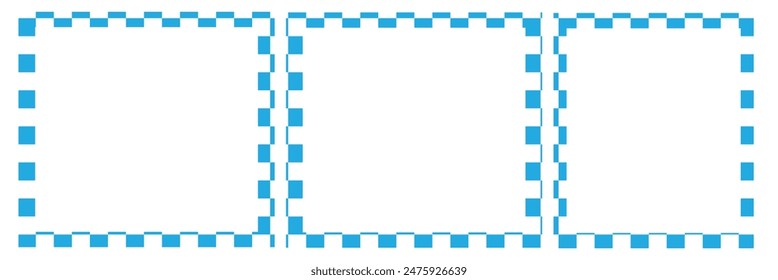 Rectangle frame with checkered print on borders. Rectangular vignette with checkerboard, race flag or chess game pattern isolated on white background. Vector graphic illistration.