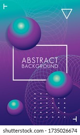 rectangle frame in colorful abstract background . balls shapes vector illustration design