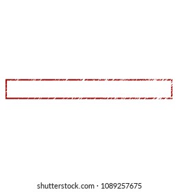 Rectangle frame distress textured template. Vector draft element with grainy design and distressed texture in red color. Designed for overlay watermarks and rubber seal imitations.