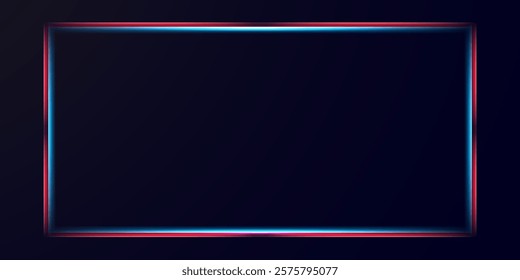 Rectangle frame with glowing light vector editable