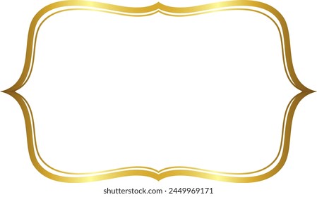 Rectangle Frame Gold picture frame luxury golden frame gold border Golden vector vintage frames retro horizontal Frame badges branches framework banner decoration decorative element ribbon isola