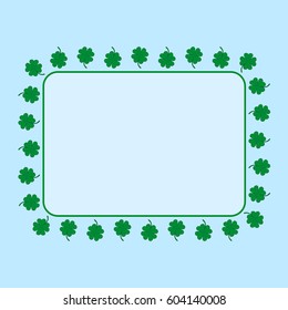 Rectangle frame with green four-leaf clovers.