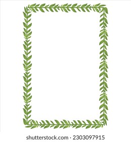 Rectangle Frame green leaf vector flower frame wreath floral leaf foliage leaves botanical borders isolate decoration wedding anniversary celebration greeting success valentine Christmas new years