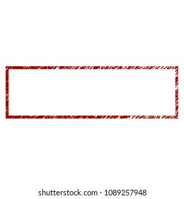 Rectangle frame grunge textured template. Vector draft element with grainy design and dirty texture in red color. Designed for overlay watermarks and rubber seal imitations.