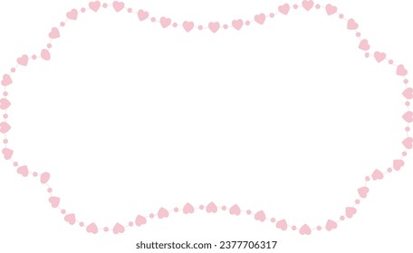 Rectángulo Marco Corazón Marco bonito decoración rosa pastel patrón clásico cuadros de época románticos horizontales de corte corazón arte de borde corazón Elementos diseño decoración de borde decoración de elementos