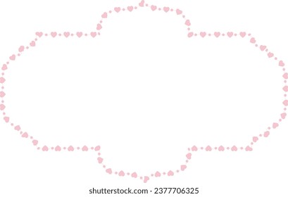 Rectangle Frame Heart Frame cute pink pastel decoration love pattern classic romantic horizontal vintage frames heart border art Elements design border decoration element decor