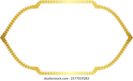 Rectangle Frame horizontal round circular graphic design artistic Gold picture frame luxury golden frame gold border vector royals framework decoration decorative element isolated background 