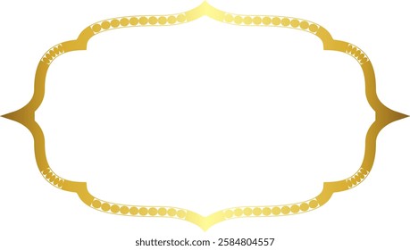 Rectangle Frame horizontal round circular graphic design artistic Gold picture frame luxury golden frame gold border vector royals framework decoration decorative element isolated background 