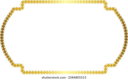 Rectangle Frame horizontal round circular graphic design artistic Gold picture frame luxury golden frame gold border vector royals framework decoration decorative element isolated background 