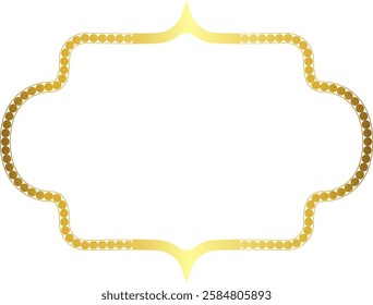 Rectangle Frame horizontal round circular graphic design artistic Gold picture frame luxury golden frame gold border vector royals framework decoration decorative element isolated background 