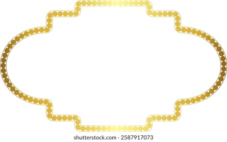 Rectangle Frame horizontal round circular graphic design artistic Gold picture frame luxury golden frame gold border vector royals framework decoration decorative element isolated background 