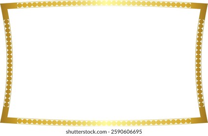 Rectangle Frame horizontal round circular graphic design artistic Gold picture frame luxury golden frame gold border vector royals framework decoration decorative element isolated background 