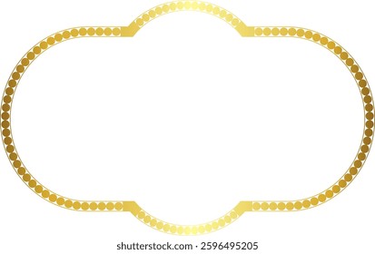 Rectangle Frame horizontal round circular graphic design artistic Gold picture frame luxury golden frame gold border vector royals framework decoration decorative element white background 