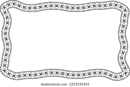 Rectangle Frame horizontal vintage frames flower floral border Luxury ornate art leaf Elements design silhouette black border retro badge decoration element isolated decor