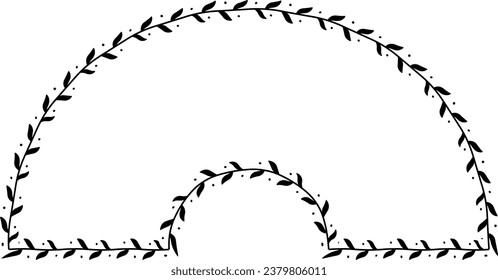 Rectangle Frame laurel wreath silhouette black horizontal vintage frames flower floral leaf border Botanical laurel ornate art leaf Elements design border retro badge decoration element isolated decor