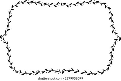 Rectangle Frame laurel wreath silhouette black horizontal vintage frames flower floral leaf border Botanical laurel ornate art leaf Elements design border retro badge decoration element isolated decor