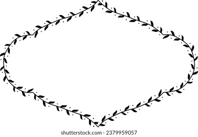 Rectangle Frame laurel wreath silhouette black horizontal vintage frames flower floral leaf border Botanical laurel ornate art leaf Elements design border retro badge decoration element isolated decor