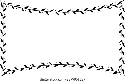 Rectangle Frame laurel wreath silhouette black horizontal vintage frames flower floral leaf border Botanical laurel ornate art leaf Elements design border retro badge decoration element isolated decor