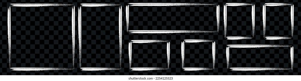 Rectangle frame line. Square shape outline on hand draw style. Vector illustration isolated