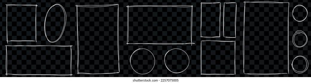 Rectangle frame line. square shape outline on hand draw style. vector illustration isolated