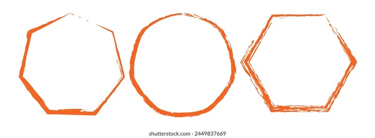 Rectangle frame line. square shape outline on hand draw style. vector illustration isolated