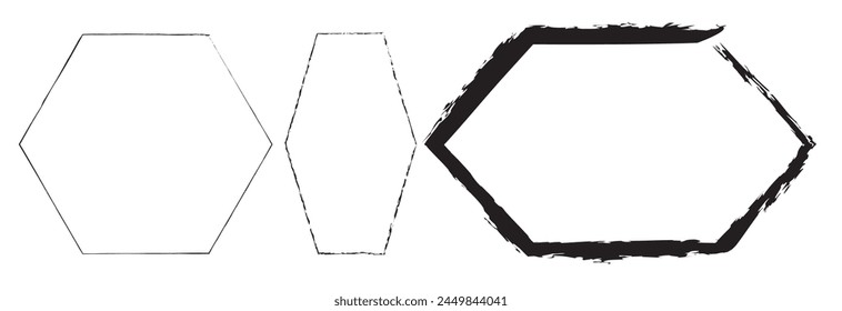 Rectangle frame line. square shape outline on hand draw style. vector illustration isolated