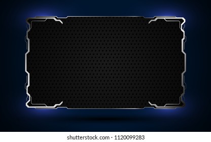 rectangle frame sci fi cyber concept template background eps 10 vector