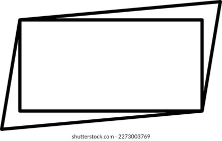 Rectangle frame shape icon, decorative vintage border doodle element for simple banner design in vector illustration.