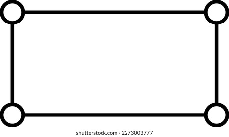 Rectangle frame shape icon, decorative vintage border doodle element for simple banner design in vector illustration.