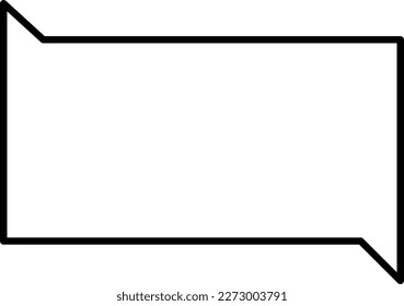 Rectangle frame shape icon, decorative vintage border doodle element for simple banner design in vector illustration.