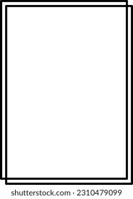 Rectangle frame shape icon, decorative vintage border doodle element for simple banner design in vector illustration