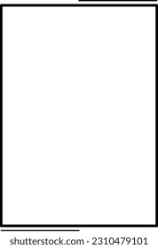 Rectangle frame shape icon, decorative vintage border doodle element for simple banner design in vector illustration