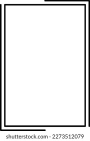 Rectangle frame shape icon, vertical decorative vintage border doodle element for simple banner design in vector illustration.