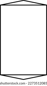 Rectangle frame shape icon, vertical decorative vintage border doodle element for simple banner design in vector illustration.