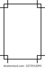 Rectangle frame shape icon, vertical decorative vintage border doodle element for simple banner design in vector illustration.