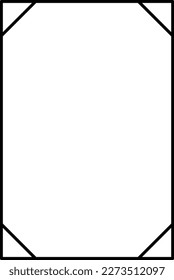Rectangle frame shape icon, vertical decorative vintage border doodle element for simple banner design in vector illustration.