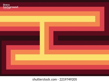 rectangle frame with striped 70s theme pattern background advertisement brochure template banner website cover product package design presentation.