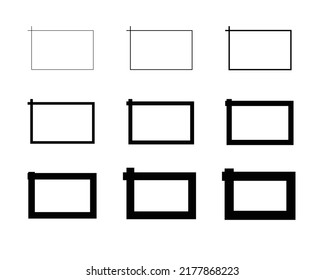 rectangle frame template hand drawn line art outline