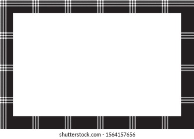 Rectangle frame vector vintage pattern design template. Border designs plaid fabric texture. Scottish tartan background for collage art, gif card, handmade crafts.