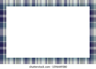 Rectangle frame vector vintage pattern design template. Border designs plaid fabric texture. Scottish tartan background for collage art, gif card, handmade crafts.