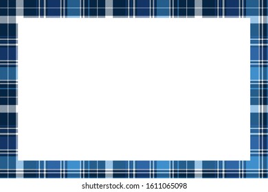 Rectangle frame vector vintage pattern design template. Border designs plaid fabric texture. Scottish tartan background for collage art, gif card, handmade crafts.