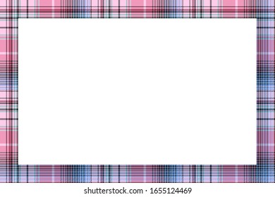 Rectangle frame vector vintage pattern design template. Border designs plaid fabric texture. Scottish tartan background for collage art, gif card, handmade crafts.