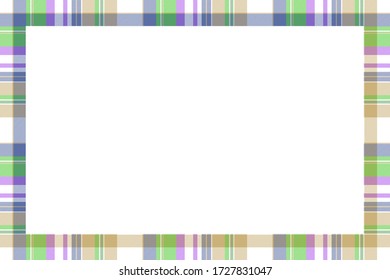 Rectangle frame vector vintage pattern design template. Border designs plaid fabric texture. Scottish tartan background for collage art, gif card, handmade crafts.
