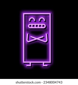 rectangle geometric shape character neon light sign vector. rectangle geometric shape character sign. isolated symbol illustration