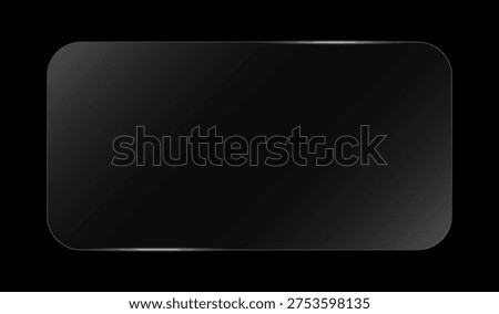 Rectangle glass box, light frame for advertisement on dark background. Vector illustration